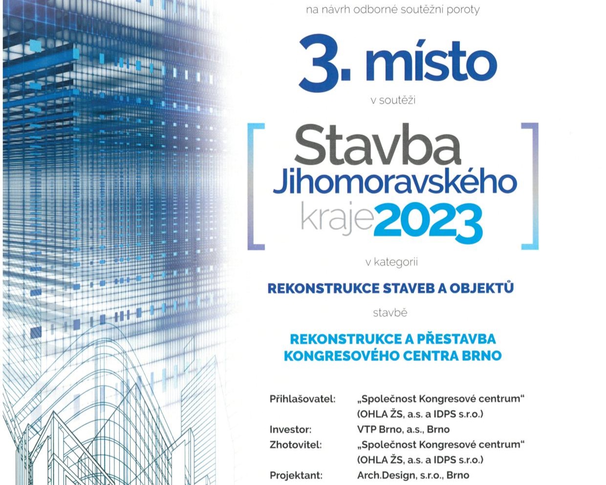 Kongresové centrum: Stavba Jihomoravského kraje 2023
